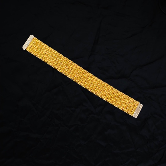 Authentic Roberto Coin 18k Gold & Diamond Pave Appassionata 5-Row Woven Bracelet - Picture 5 of 8
